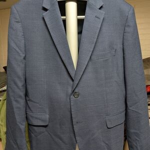 Kenneth Cole Gray-Blue Micro-Check Sport Coat